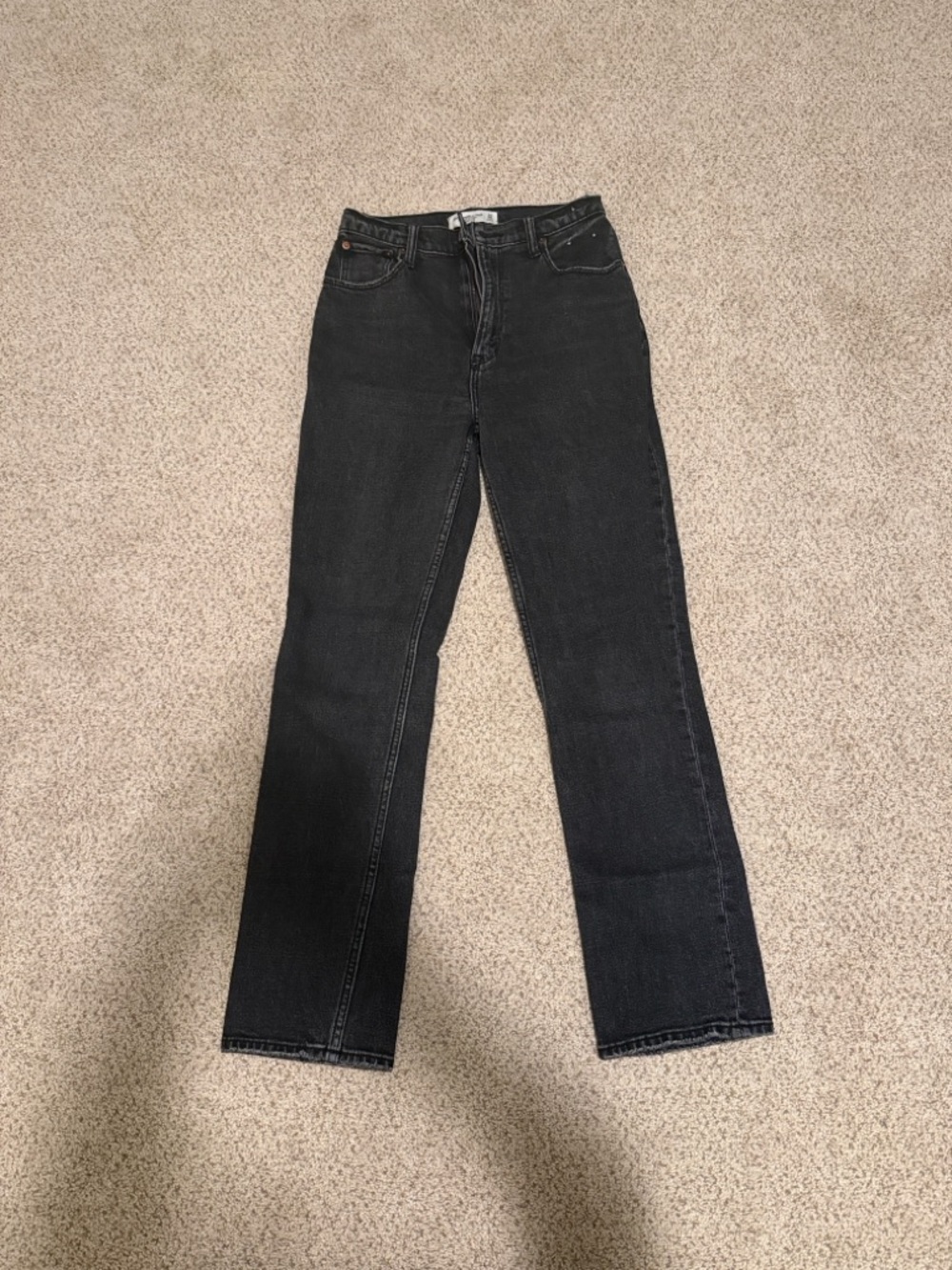 Abercrombie & Fitch Women's Black Straight-Leg Jeans